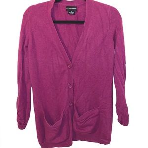 Sutton Cashmere- Fuchsia Purple Cashmere Cardigan
